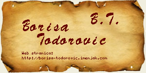 Boriša Todorović vizit kartica